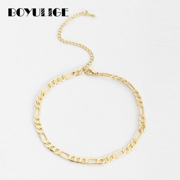 

boyulige классической минималистская из нержавеющей стали ножной браслеты argent для женщин золота серебра цвета ювелирных трендовых продукт, Red;blue