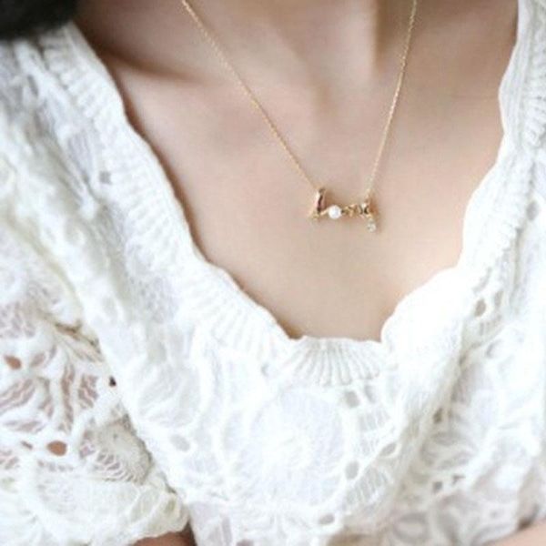 

творческое lovers ожерелье женщина ожерелье письмо любовь подвеска дамы высокого качества ювелирных изделий цвета серебра ювелирных изделий, Silver