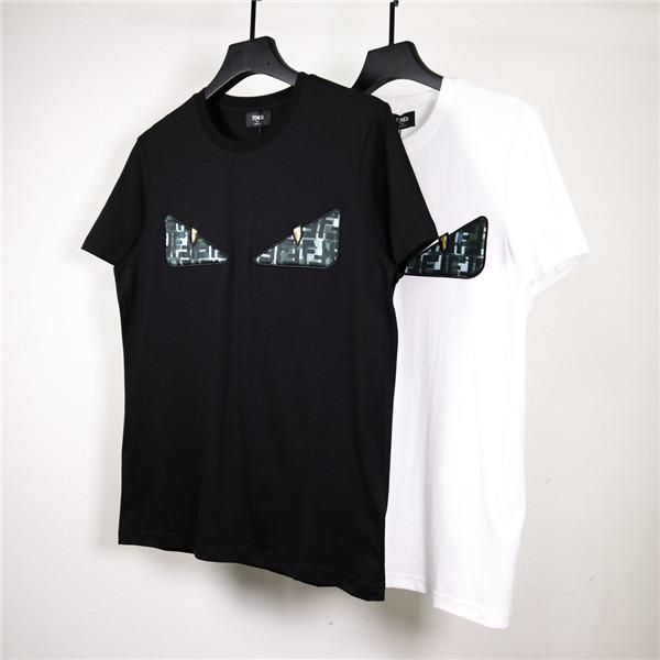

20fw ограниченная роскошь дизайнер мужчины футболки для мужская футболка грудь bagbugseyes вышивка лето с коротким рукавом ман рубашка женщи, White;black