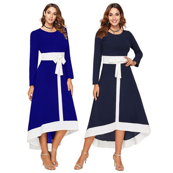 

womens designer autumn stitching dressp8m1, Black;gray