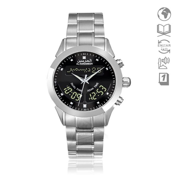 

Islamic Watch with Azan Time Harameen 6102 Alfajr Watch WA-10 32mm Adhan Clock Athan Wristwatch with Quran Bookmark relogio