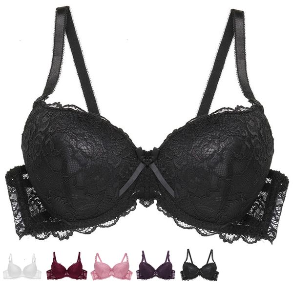 

мягкий бюстгальтер bralette бюстгальтеры кружева женщин бюстгальтер цветочный crop adjustment ette tops 3 4 чашки глубокий v sexy lady every, Red;black