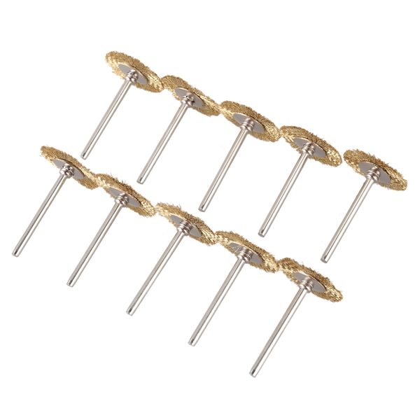 

promotion 10 x brass wire brush round brushes disc brush pot for dremel 25mm