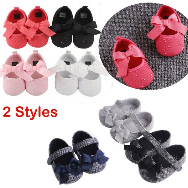 

toddler newborn baby girl crib shoes bowknot soft sole prewalker sneakers floral