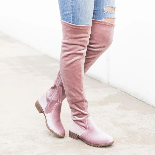 

New Slim Boots Sexy Over The Knee High Suede Women Snow Boots Women's Fashion Winter Thigh High Boots Shoes Woman