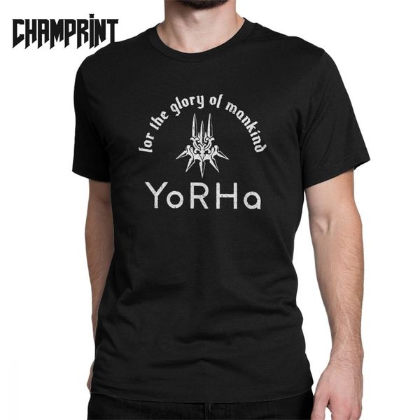 

men mankind t shirt nier automata yorha 2b game 100% cotton clothes hipster short sleeve tee shirt birthday gift t-shirts, White;black