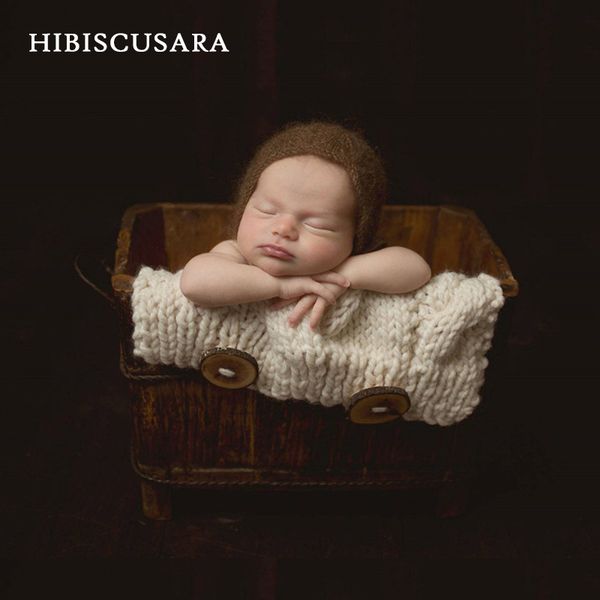 

newborn baby pfraphy wraps clothes knitting crochet blanket basket filler infant clothing scarf with button