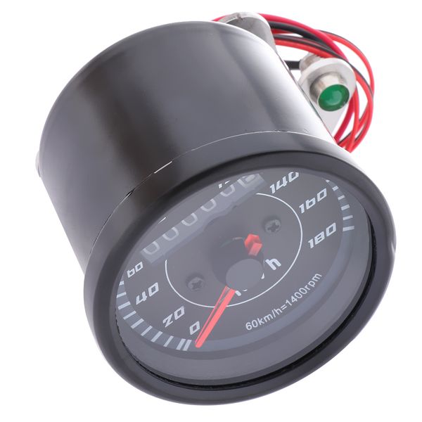 

racing motorcycle dual odometer speedometer gauge led backlight black shell