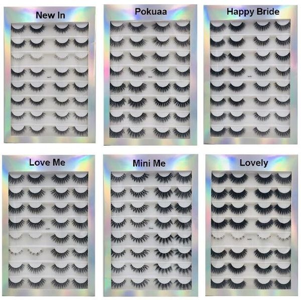 

natural thick fake lashes set 16 pairs reusable handmade false eyelashes extensions with luxury packing soft & vivid lashes eye makeup dhl