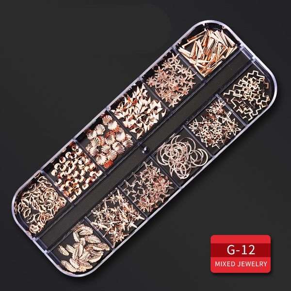 

nail art decorations rwgold silver hollow 3d mix metal frame rivets shiny charm strass manicure accessories, Silver;gold