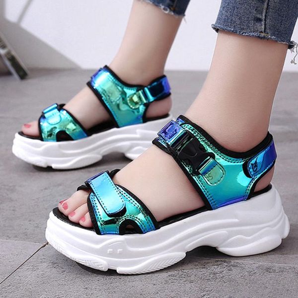 

2019 oman new shoes sport open toe wedge sandals hollow outdoor cool platform shoes zapatos de mujer#g4, Black