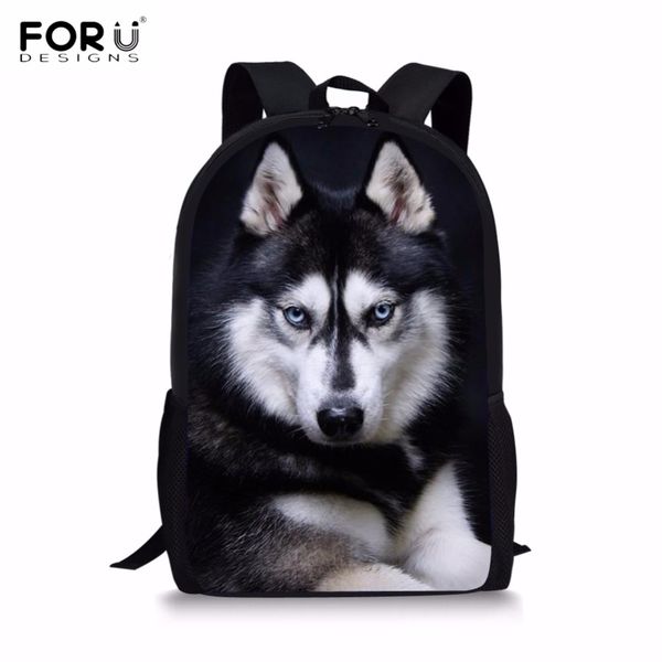 

forudesigns kawaii 3d animal puppy husky print boys girls backpacks casual large students school bags children lap daypacks