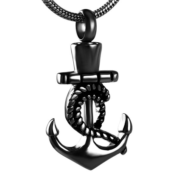 

z267 black stainless steel heart shape fish hook cremation pendant for ashes urn keepsake memorial necklace jewelry, Silver