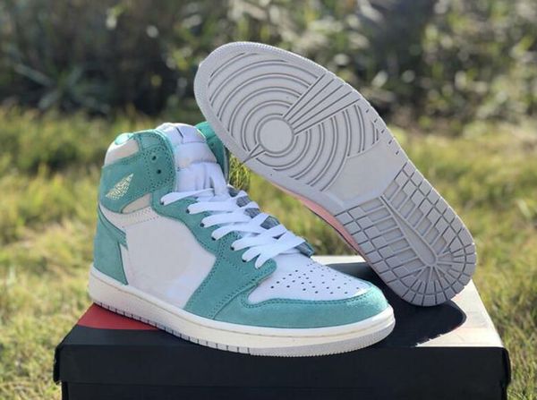 

basketball turbo green shoes 1s upper suede lake green white 2019 designer mens athletic trainers sneakers with box