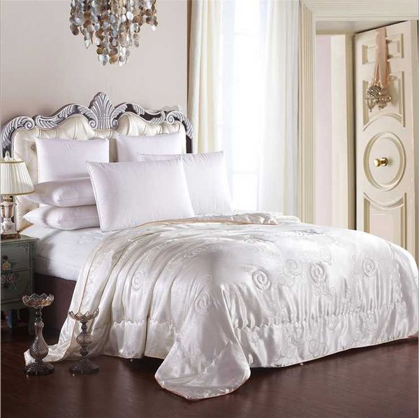 

7 colors 100% silk comforter/blanket/quilt/duvet for summer&winter king queen twin size handmade bedding