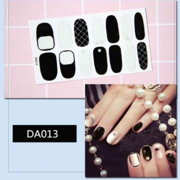 

new waterproof nail art stickers cartoon nail tips for manicure art decoration, Black