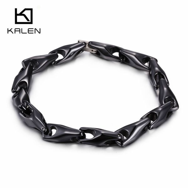 

kalen men's new personalised tungsten ceramics bracelet health care hologram energy bracelet fashion link chain bangles gifts, Golden;silver