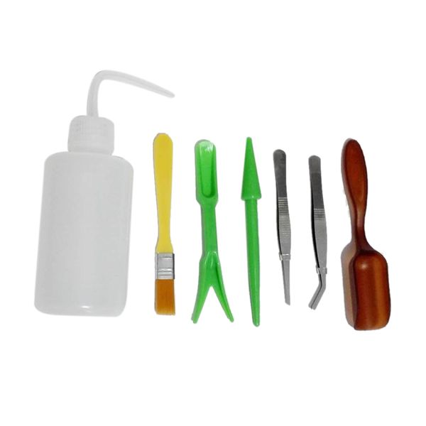 

8 pcs potted plants gardening tools watering kits mini succulent transplanting tweezers shovel brush miniature garden planting