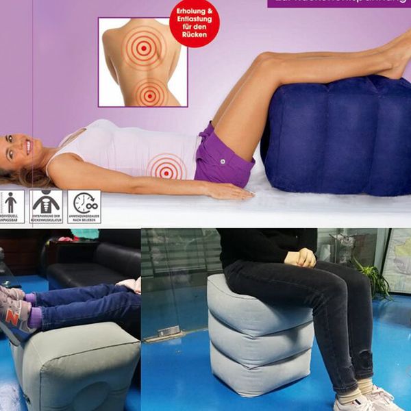

1pc useful inflatable portable travel footrest pillow plane train kids bed foot rest pad