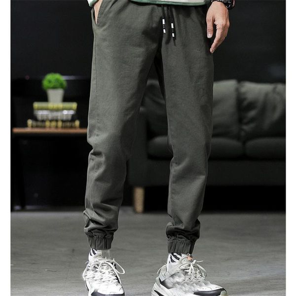 

men's pants spring casual cargo sport waggie's walker loose cotton solid color sweatpants streetwear hip hop joggers track, Black