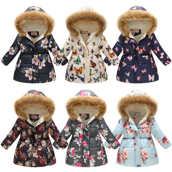 

3-11t baby outerwear girl coat parkas winter jacket kids clothes teenager girls jackets children clothing winterjas meisjes, Blue;gray