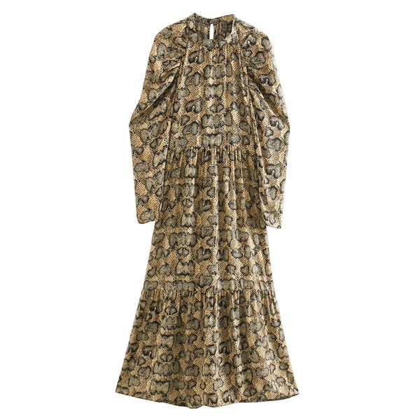 

женская платье 2020 весна большой размер серпантин печати длинные платья с длинным рукавом туники бич повседневная одежда женская, Black;gray