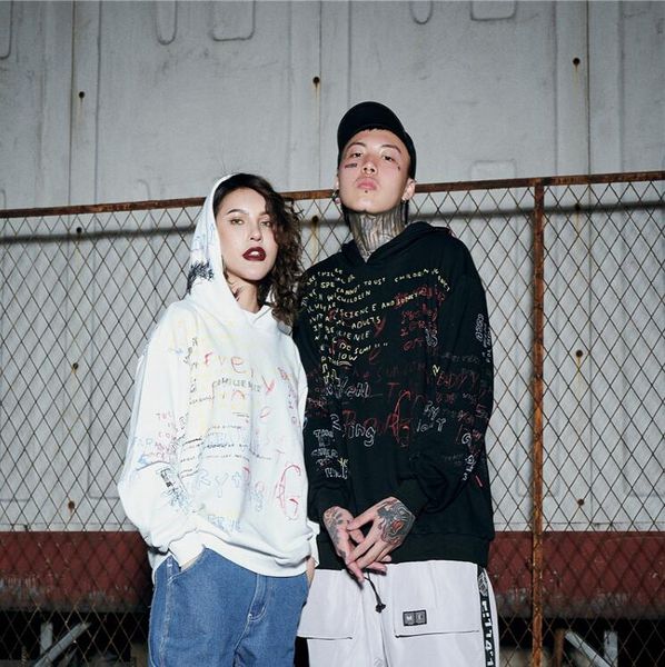 

harajuku graffiti hoodie sweatshirt mens fashion designer cotton hip hop pullover hoodies streetwear casual fashion clothes hipster tm12, Black