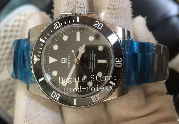 

new men's automatic 2813 watches em mens no date sapphire watch ceramic bezel 114060 sub dive men sport baselworld oyster wristwatches, Slivery;brown