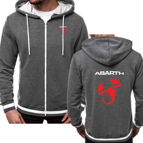 

men hoodies for abarth car logo print fashion casual hiphop harajuku color hooded fleece sweatshirts zipper jacket man clothingp