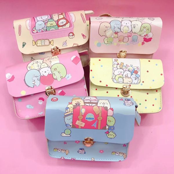 

san-x corner bio anime sumikko gurashi cartoon kawaii children crossbody shoulder handbag fashion casual pu small messenger bag