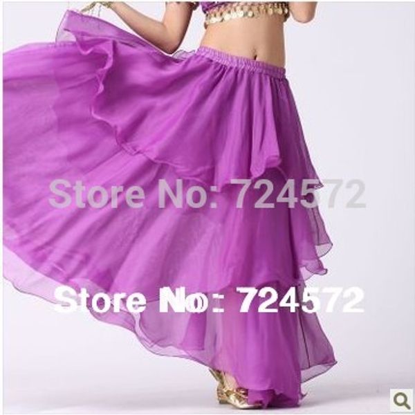 

belly dance dancing wear clothes chiffon 3 rows cake chiffon skirt match skirt belly dance stage, Black;red