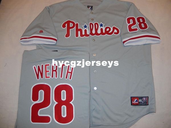 

baseball pp #28 jason werth jersey gray new mens stitched jerseys big and tall size xs-6xl for sale, Black;blue