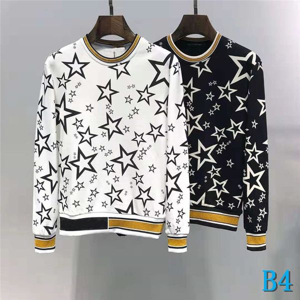 

mens fashion hoodie sweater star pattern print wholesale style for men women brand hoodie loose sweatshirt brand hoodedb4, Black