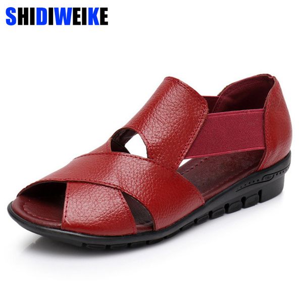 

brand 2019 summer gladiator rome casual sandals women shoes sandalia feminina genuine leather wedge heel comfort sandals m936 y200107, Black