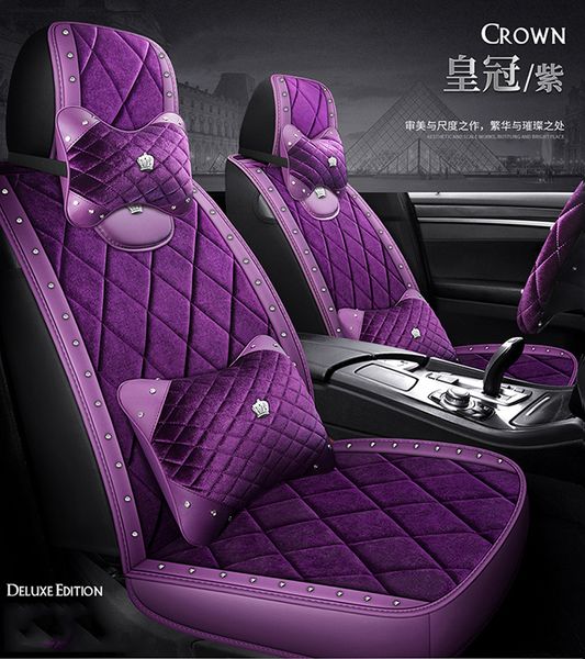 Capa de Assento de Carro 100% Strass Naturais Swan Pelúcia Diamante Cabelo Curto Assentos Assentos Para Lada BMW Toyota Audi Honda Universal Tamanho