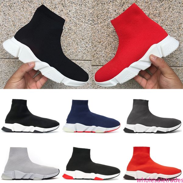 

selling speed trainer runner sneakers new mens womens high casual sock shoes triple balck white fashion luxury designer shoes