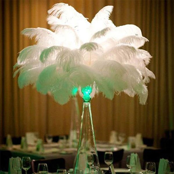 HOT 11 цветов на много 14-16 дюймов белого пера страуса Plume корабля Свадеб Таблица Centerpieces украшения Бесплатная доставка