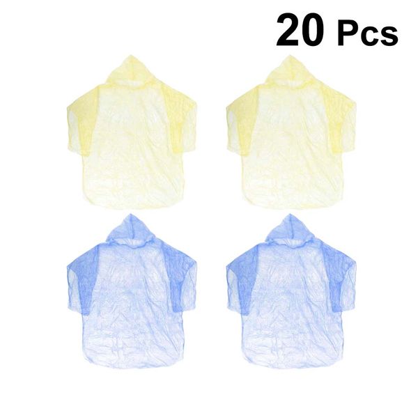 

20pcs portable disposable waterproof simple poncho for kids men children camping travel outside accessories