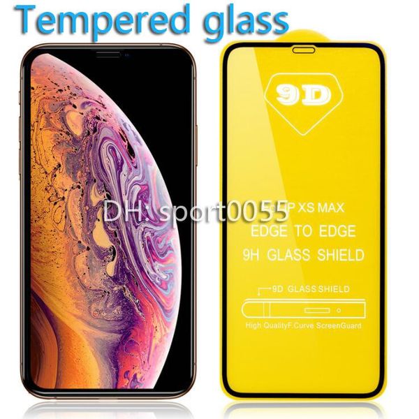 

1000pcs mobile phone 9d tempered glass for iphone 6s 7 8 x xs xr 11 pro max plus screen protector dhl ing