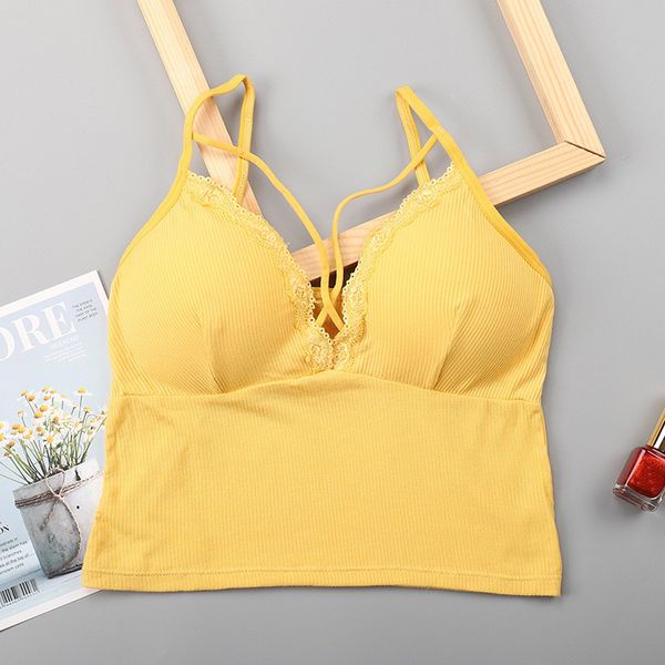 

women lace tube camisole bralette cross strap beauty back camisole vest, Black;white