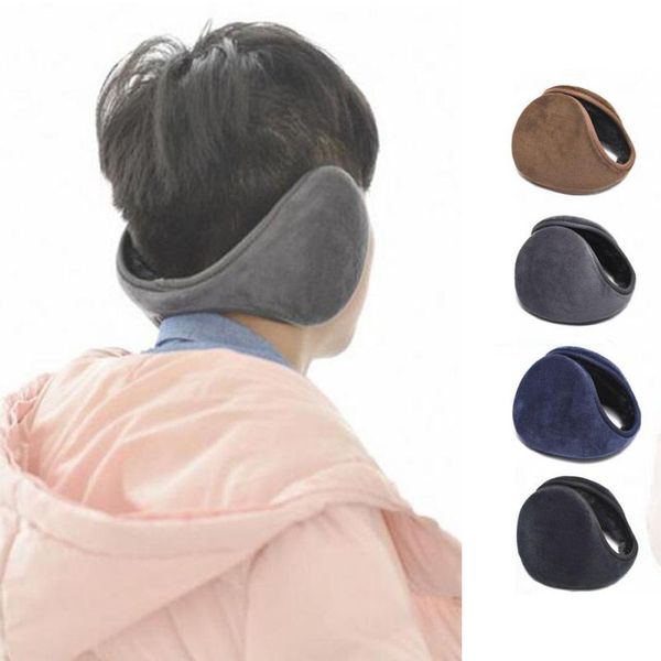 

new warm plush earmuffs autumn winter women men warmer ear flaps solid color fleece earflap male female thermal ear muffs, Blue;gray