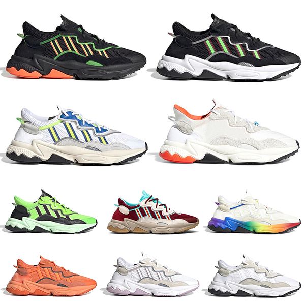 

2020 pride reflective ozweego for men women fashion casual shoes neon green solar yellow chaussures sports sneaker size 5-11
