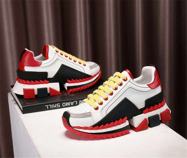 

2019 new women men designer casual shoes sneaker super king sneakers multicolor sorrento sneakers fashion men leather comfort party shoes, Black