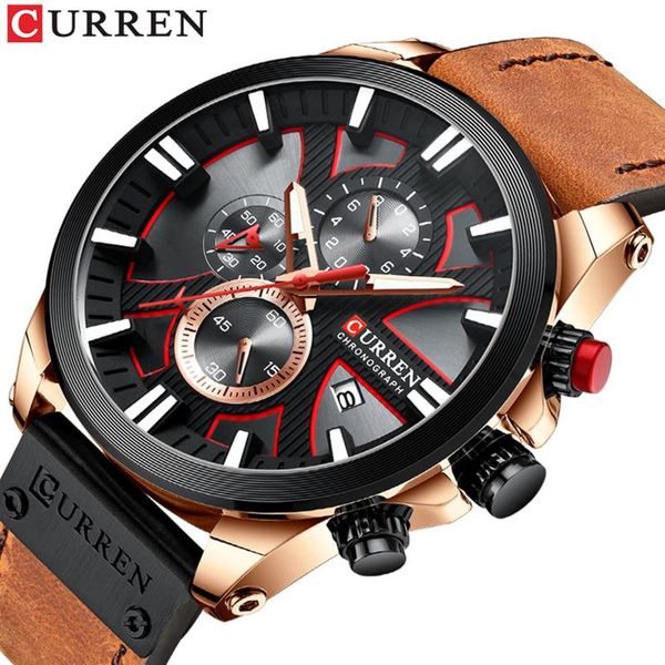 

curren 8346 luxury business quartz movement men watch 3atm waterproof big dial large face luminous sports wrist watch, Slivery;brown