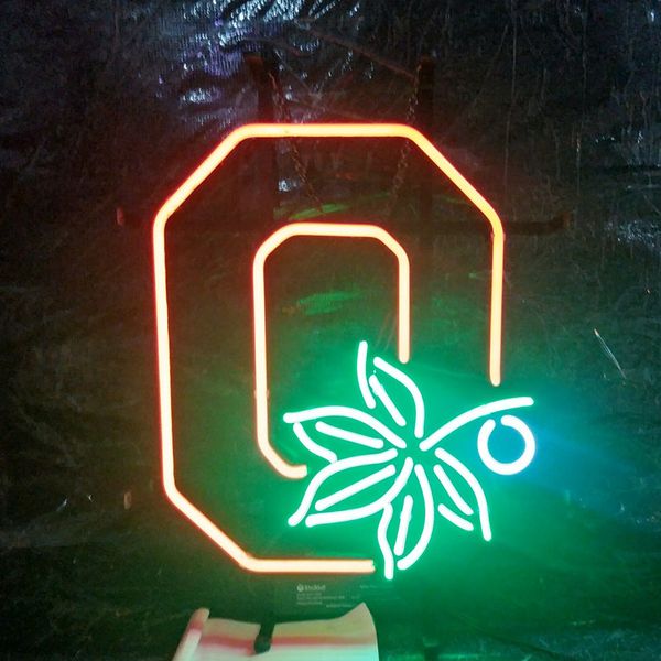 

retro ohio neon sign bar display advertising decoration customized wall mounted real glass light metal frame 17'' 20'' 2