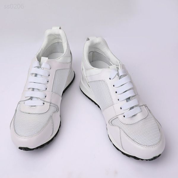 

2020 new air european and american sports shoes leather casual shoes flat running shoes atmospheric round head layer leather, Black