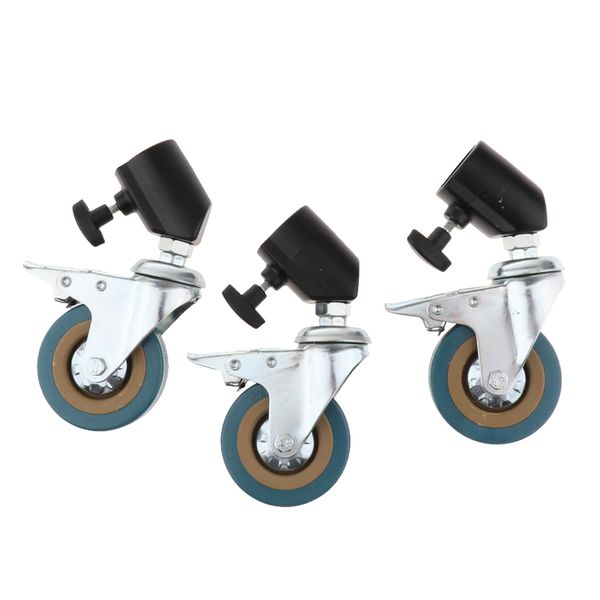 

3pieces 360 degree swivel p studio caster locking wheel with brake lock