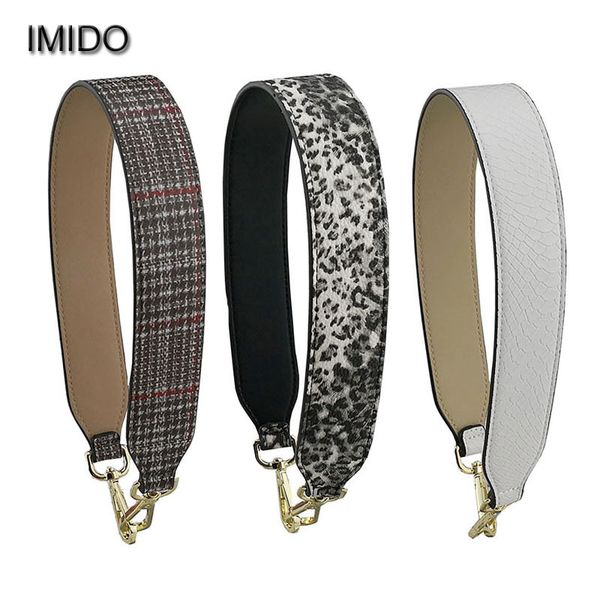 

imido 64cm shoulder bag strap replacement pu leather handbag belt bag short strap wide tote accessory parts leopard stp166, Black