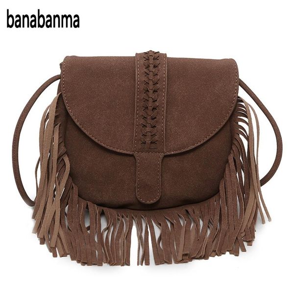 

banabanma fashion simple shoulder bag women soft leather tassels envelope bag solid color handbags for teenager fashion zk30