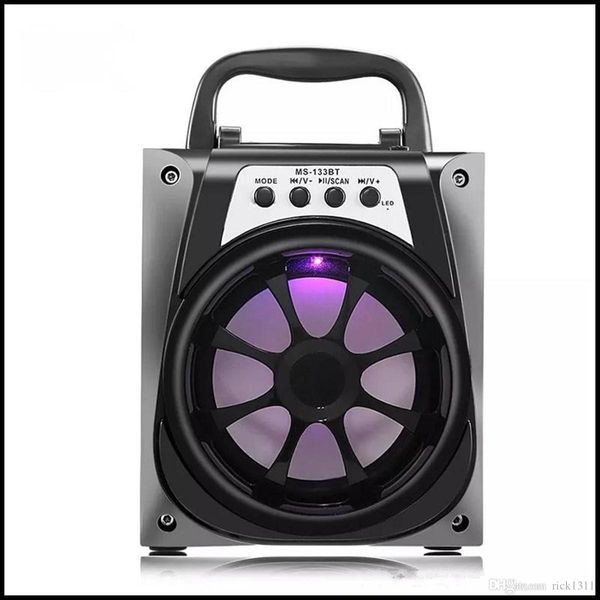 

eub ms-133bt led wireless bluetooth portable speaker with usb mp3 tf aux interface and fm radio outdoor bass for android apple and pc